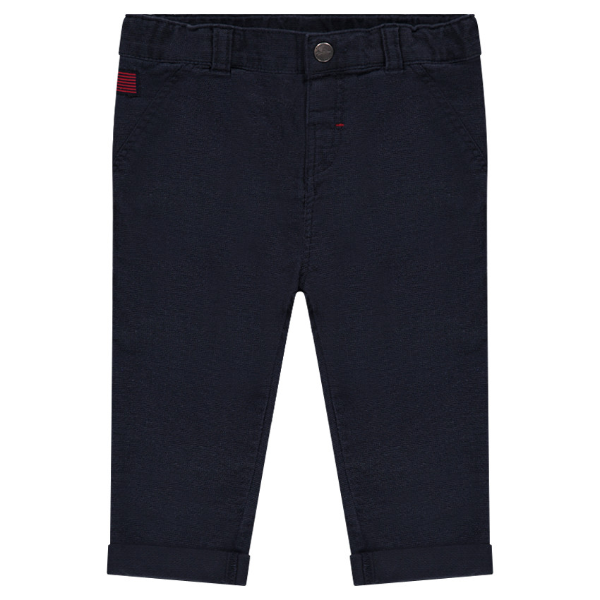 Παντελόνι μονόχρωμο βαμβακερό με τσέπες 