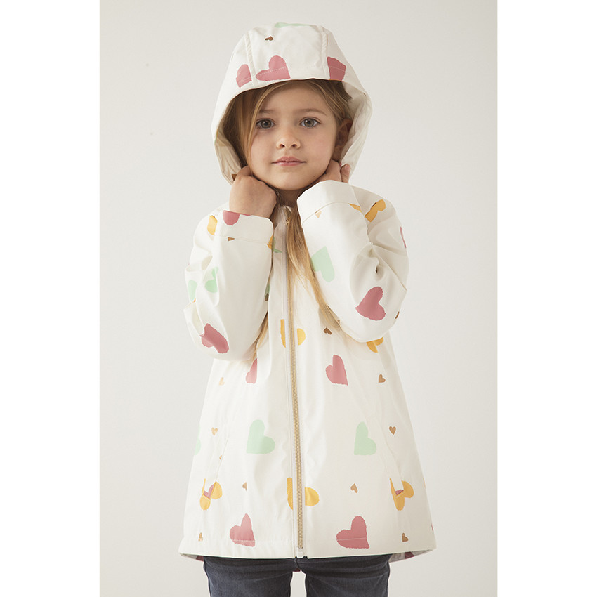 Parka gomme με καρδιές με επένδυση sherpa για κορίτσι 