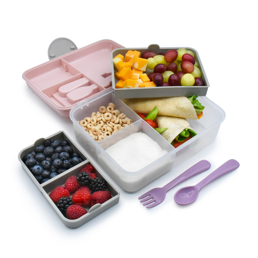 Bento Box Με Χωρίσματα 2 Επιπέδων Pink/Purple Melii 