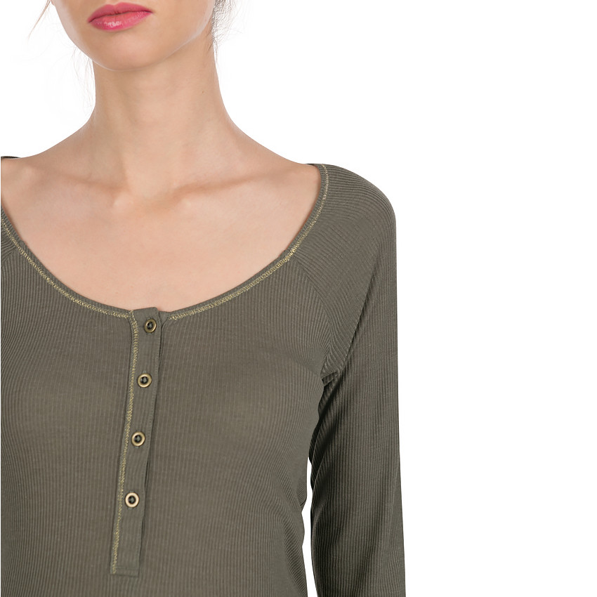 Μακρυμάνικη ριμπ μπλούζα εγκυμοσύνης 