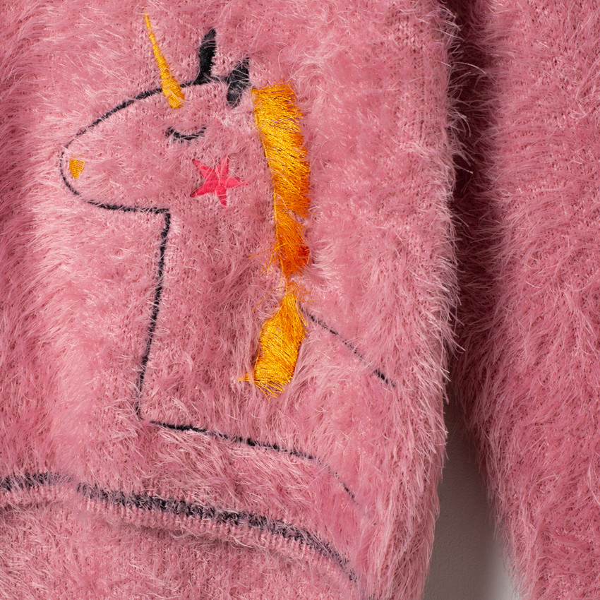 Πουλόβερ πλεκτό με σχέδιο μονόκερο και  αστέρια 