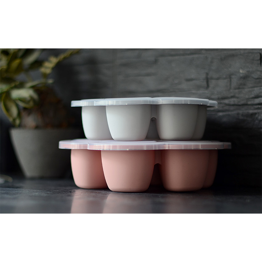 Θήκες συντήρησης πολλαπλών μερίδων σιλικόνης 6x90 ml - Γκρις 