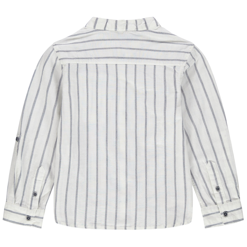 Πουκάμισο μακρυμάνικο κάθετες ρίγες και γιακάς mao 