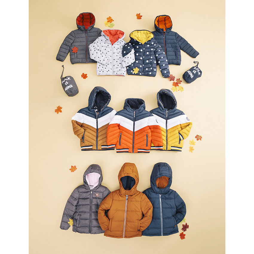 Καπιτονέ μπουφάν με κουκούλα και επένδυση φλις 