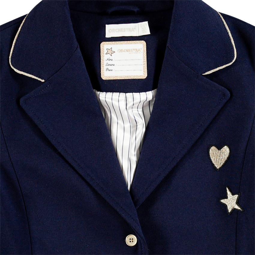 Blazer molleton με σχέδια κεντημένα και τσέπες με φερμουάρ 
