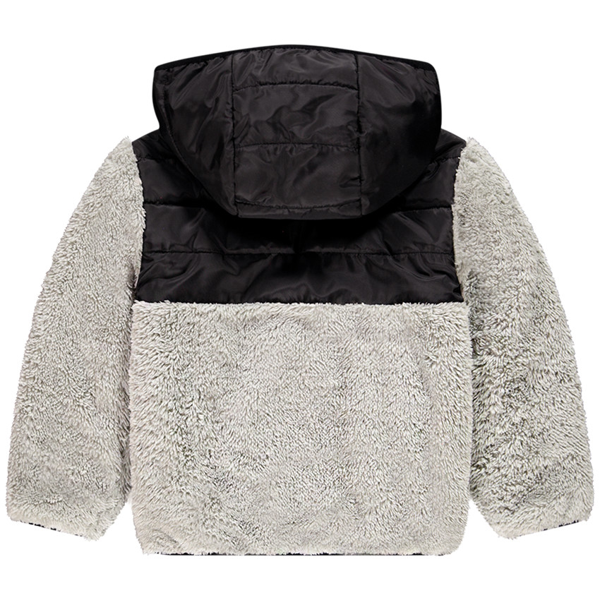 Ζακέτα bi-matière με κουκούλα για αγόρι 