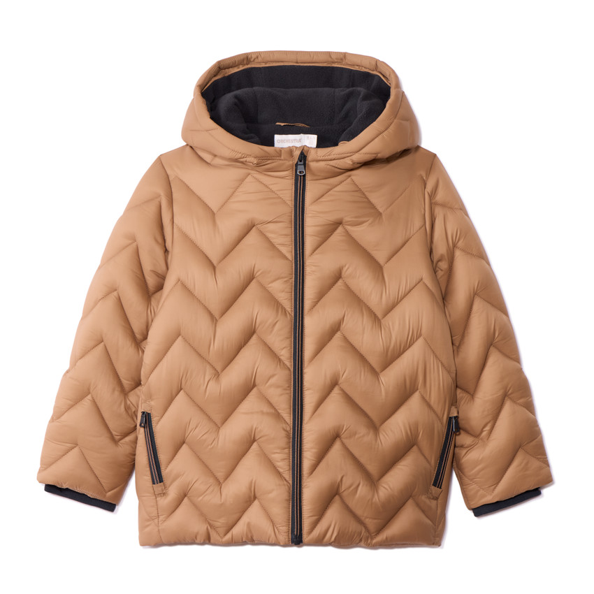 Doudoune doublée et unie effet croisillon fantaisie pour garçon  