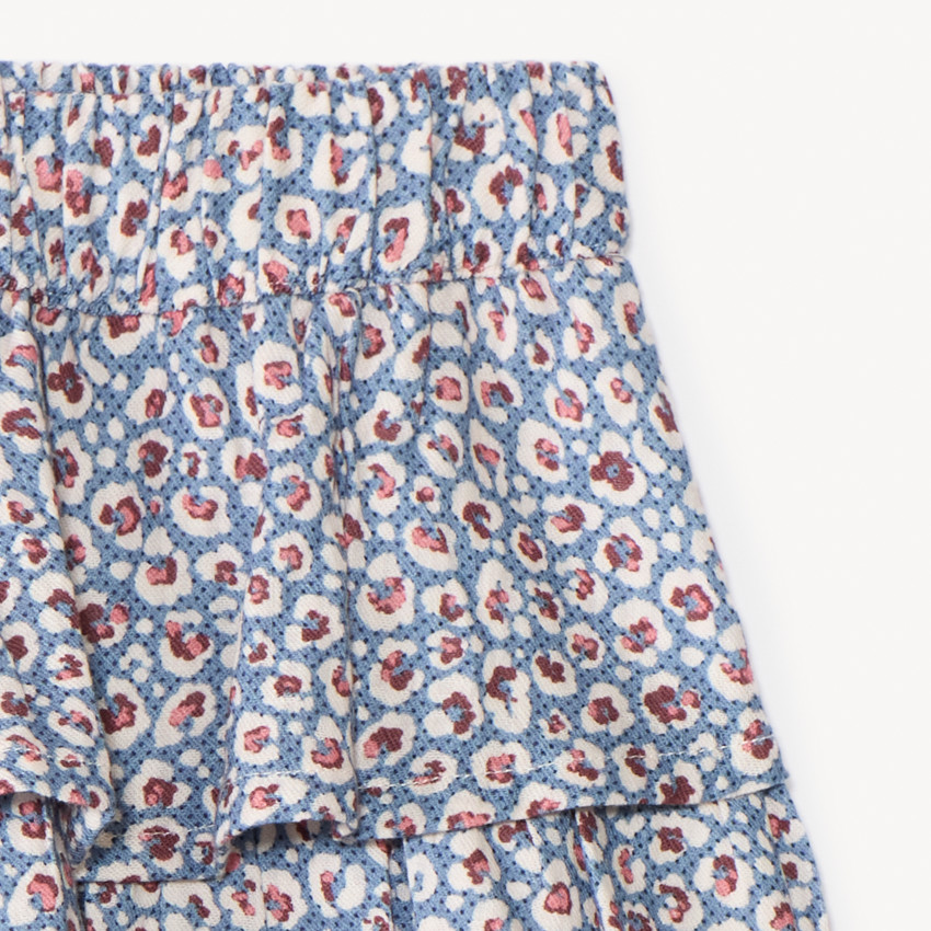 Jupe courte à volant imprimé fantaisie pour fille  