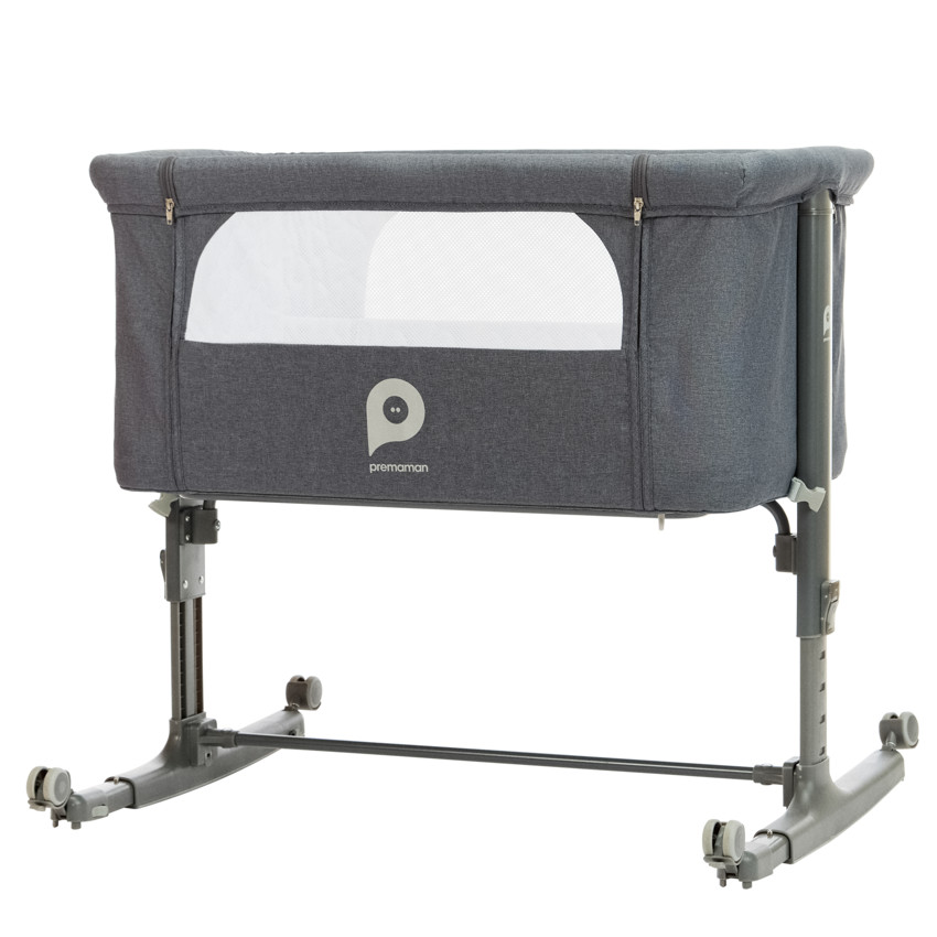 Κούνια cododo με ρόδες Bisoo γκρι 