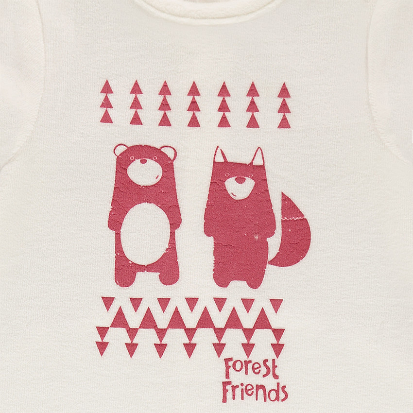 Βελουτέ φορμάκι ύπνου με τυπωμένα ζωάκια του δάσους 