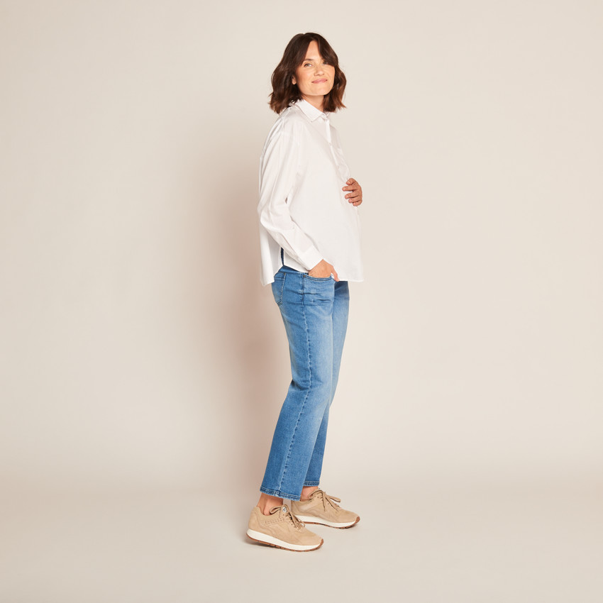 Μακριμάνικη μονόχρωμη μπλούζα για γυναίκες 