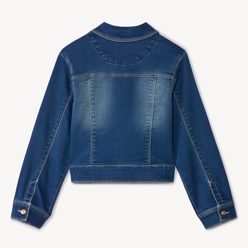 Ζακέτα εφέ τζιν με τσέπες για κορίτσι 