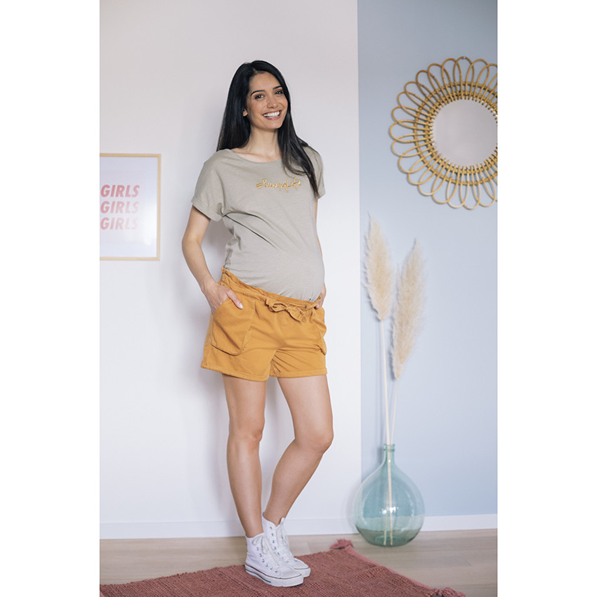 T-shirt εγκυμοσύνης κοντομάνικο με μήνυμα 