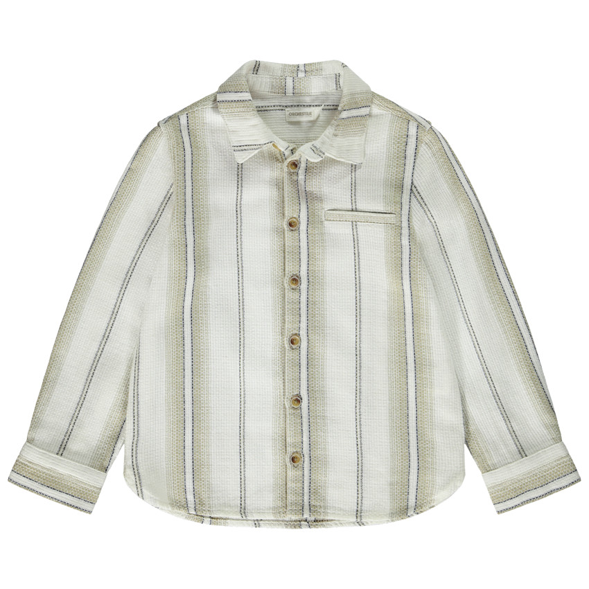 Πουκάμισο μακρυμάνικο από βαμβακερό piqué για αγόρι 