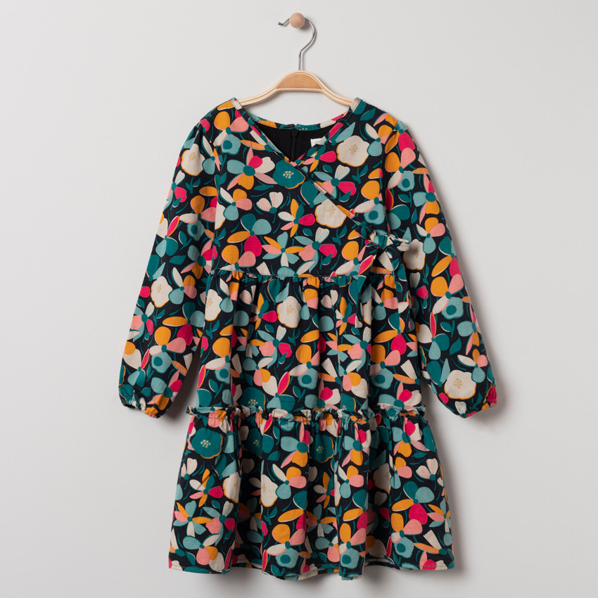 Robe manches longues imprimée all-over 