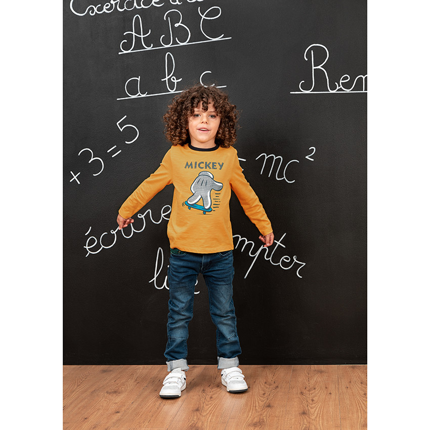 Μπλουζάκι μακρυμάνικο βαμβακερό με τυπωμένο το χέρι του Mickey Disney 