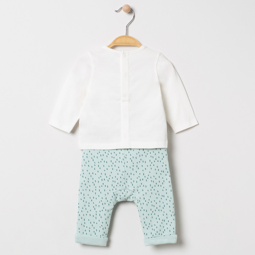 Ensemble en coton à animaux printés et pantalon imprimé all-over 