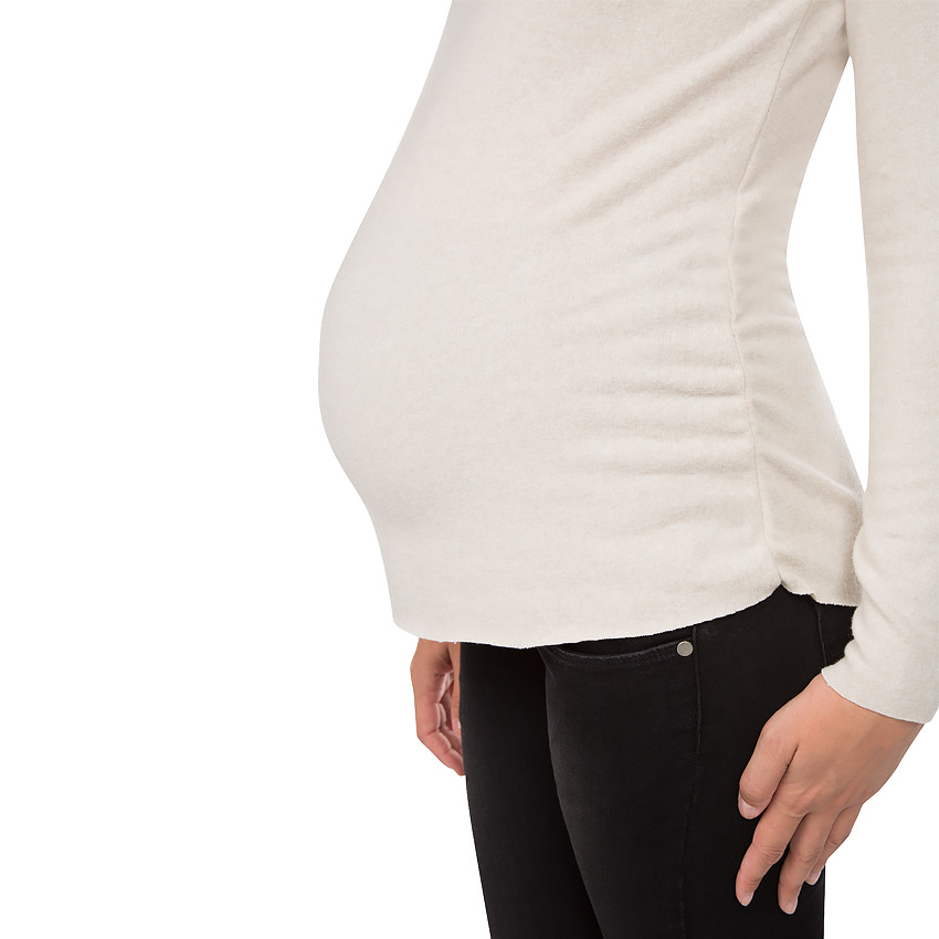 Μονόχρωμο πουλόβερ εγκυμοσύνης σε απαλή πλέξη 