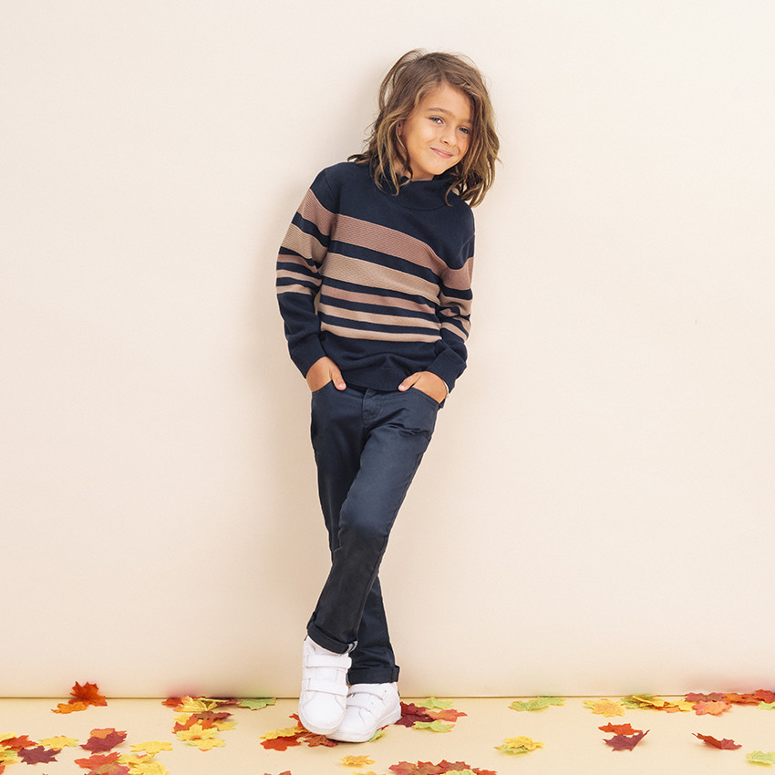 Pantalon slim en satin de coton   Additional Pantalon slim en satin de coton