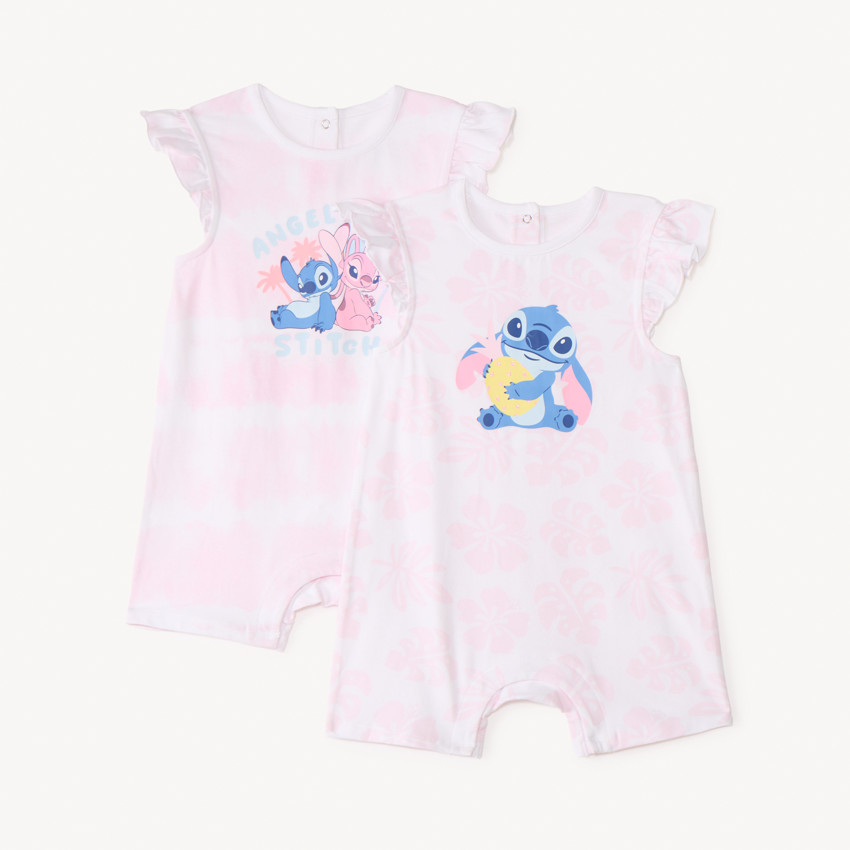 Σετ 2 κοντών φορμών Stitch & Angel Disney για κορίτσι μωρό 