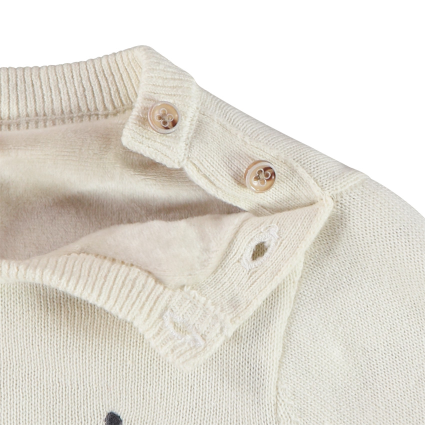 Πουλόβερ βελουτέ με κέντημα ελαφιού για μωρό αγόρι 