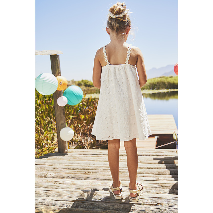 Robe de cérémonie en broderie anglaise pour fille 