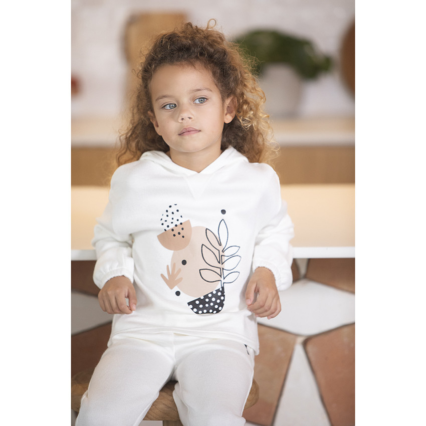 Φούτερ molleton με κουκούλα σχέδιο graphique για κορίτσι 