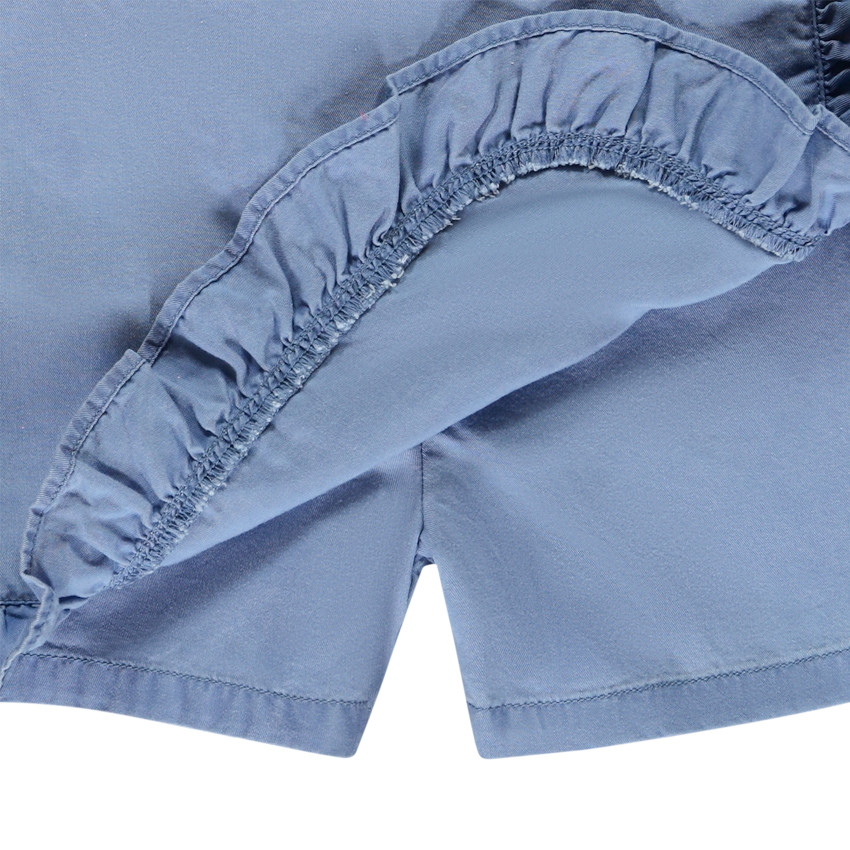 Σορτς φούστα μονόχρωμο από Tencel με βολάν για κορίτσι 