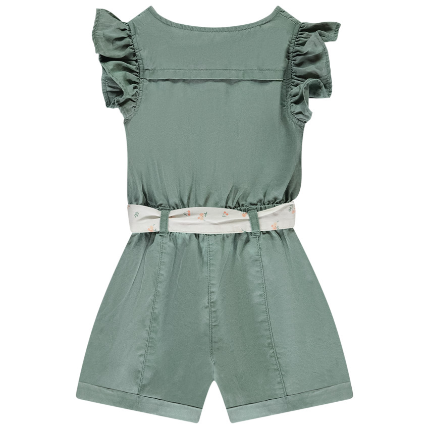 Κοντό combi φαντεζί με πλεκτή ζώνη για bebe κορίτσι 