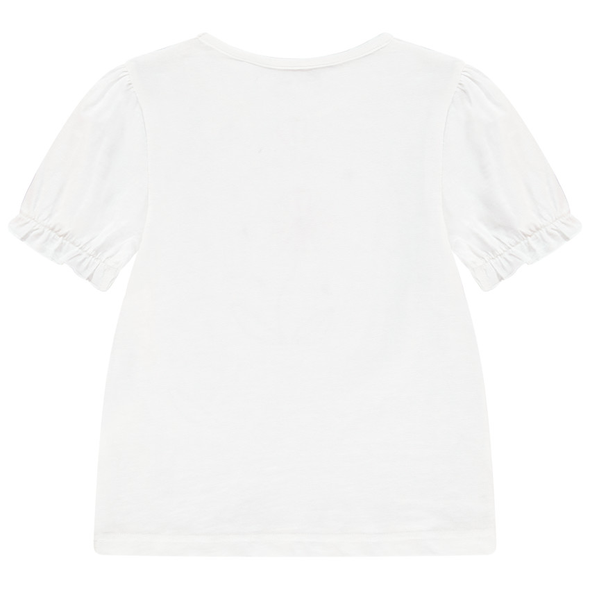 T-shirt κοντομάνικο patch fleur κέντημα για κορίτσι 