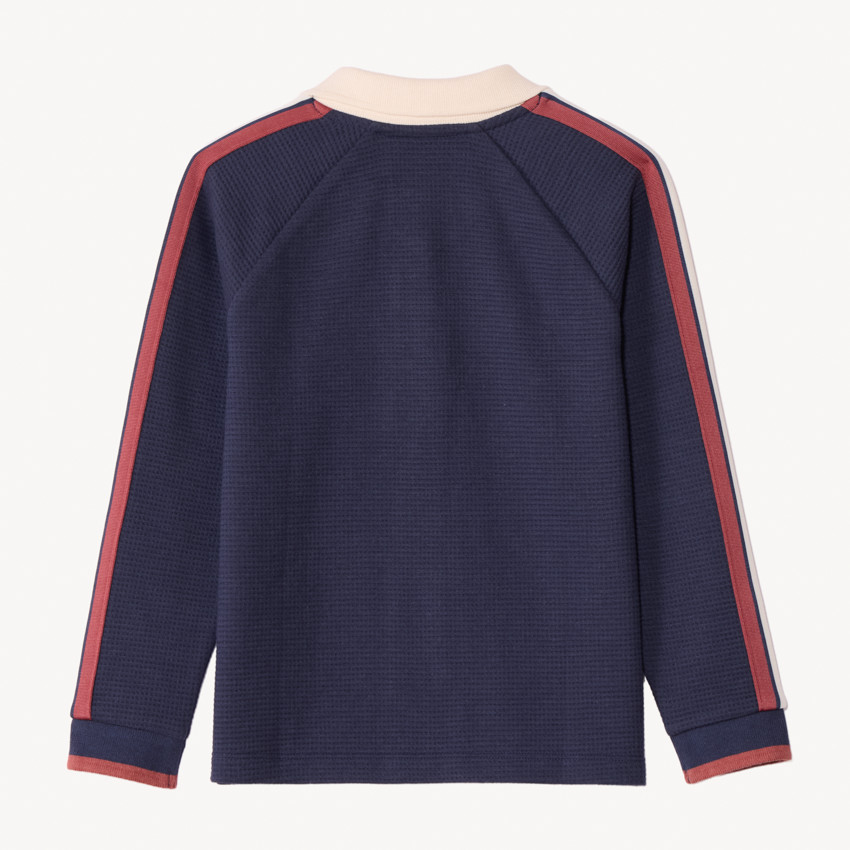 Μακρυμάνικο πλεκτό πόλο με φαντεζί σήμα για αγόρι 