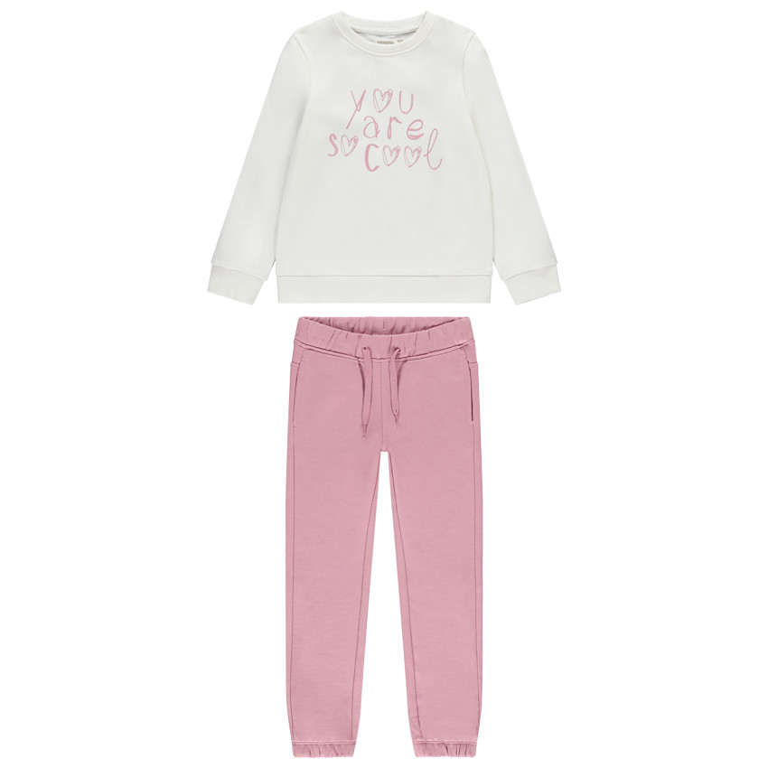 Σετ φόρμας molleton με σχέδιο για κορίτσι 