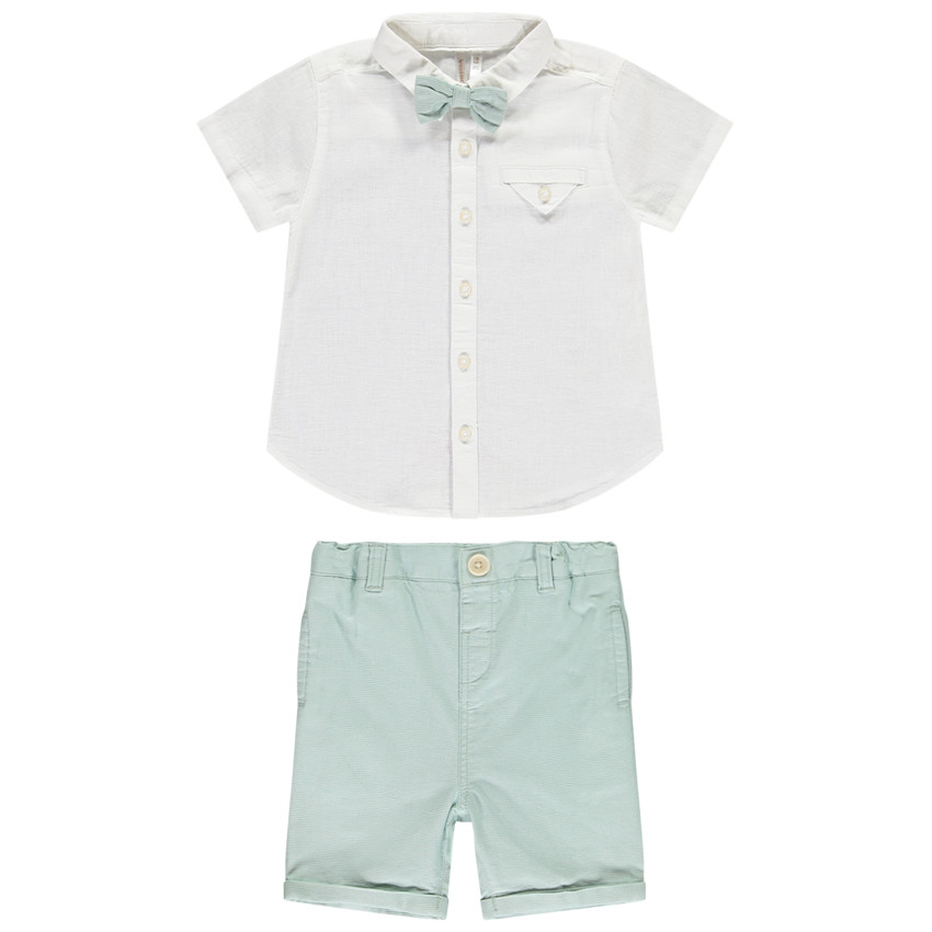 Σετ 2 τμχ. με πουκάμισο και φιόγκο για μωρό αγόρι 