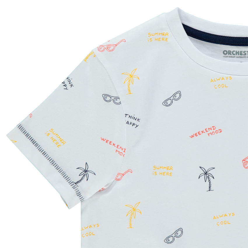 T-shirt κοντομάνικο με οργανικό βαμβάκι με σχέδιο φαντεζί σε όλη την επιφάνεια Main T-shirt κοντομάνικο με οργανικό βαμβάκι με σχέδιο φαντεζί σε όλη την επιφάνεια
