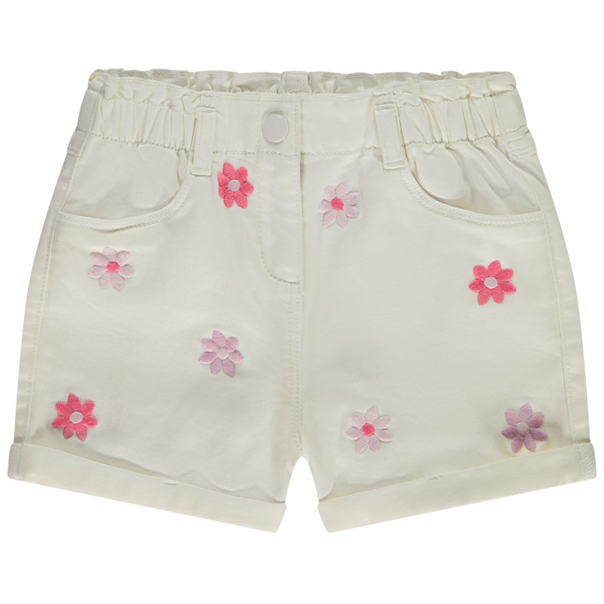Σορτς denim με κεντημένα μαργαρίτες για κορίτσι 