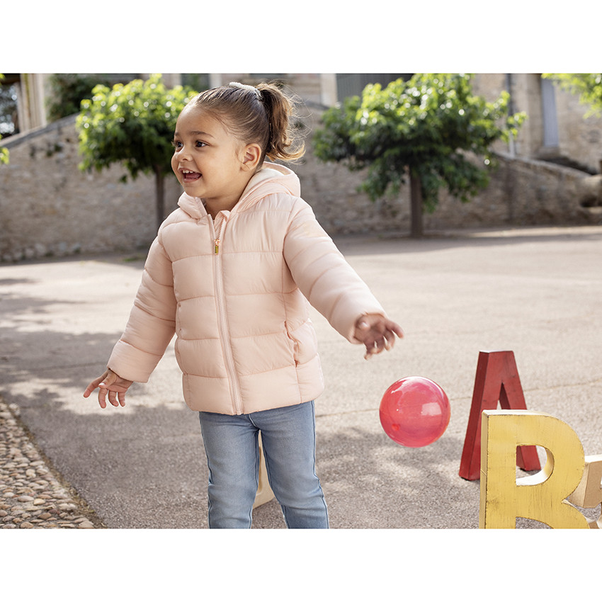 Μπουφάν με κουκούλα για bebe κορίτσι με επένδυση micropolaire 