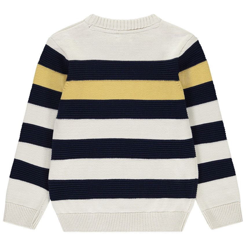 Πουλόβερ πλεκτό με φαντεζί ρίγες για αγόρι 