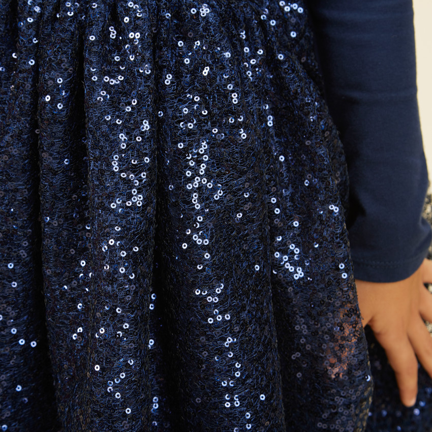 Γιορτινό φόρεμα εφέ 2 σε 1 με παγιέτες για κορίτσι 