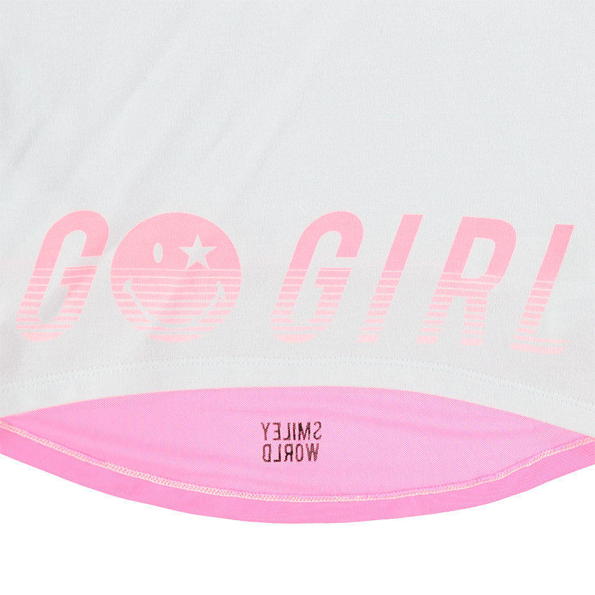 Κοντό φανελένιο φούτερ με τυπωμένο μήνυμα Smiley 