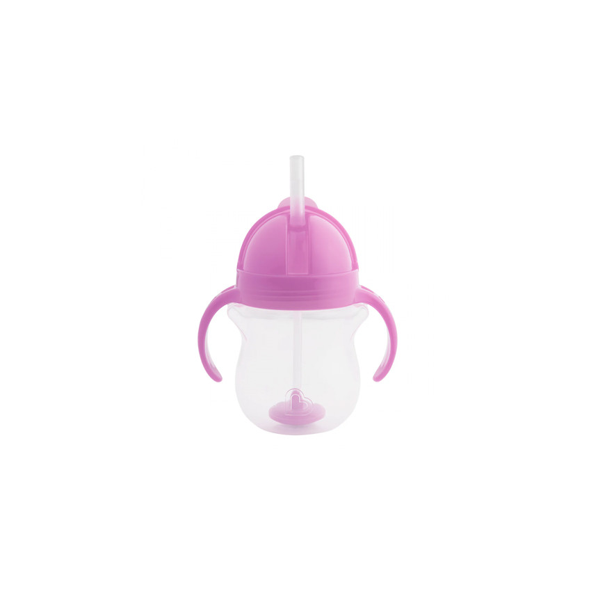 Μεταβατικό κύπελλο με λαβές Munchkin - Click Lock Weighted Straw 207ml, μωβ 