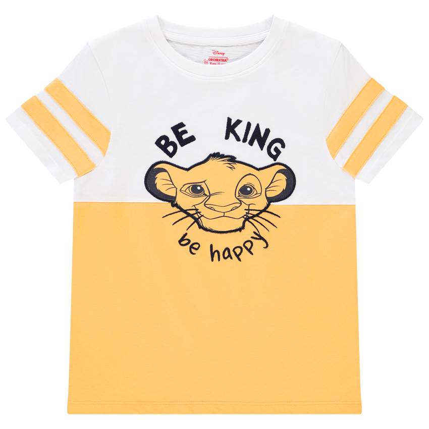 T-shirt με οργανικό βαμβάκι Color block σχέδιο Le roi lion για αγόρι Main T-shirt με οργανικό βαμβάκι Color block σχέδιο Le roi lion για αγόρι