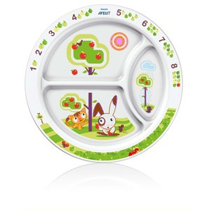 Πιάτο με διαχωριστικά για νήπια 12 μ.+ 