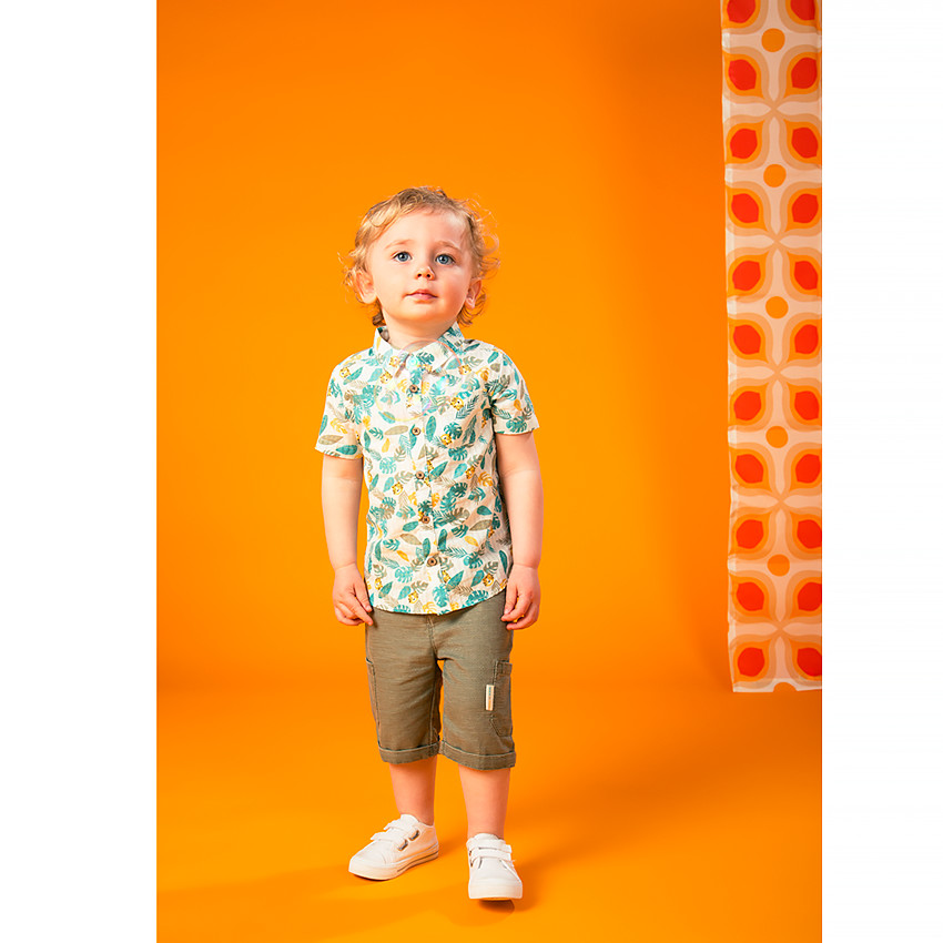 Σετ Πουκάμισο κοντομάνικο με σχέδιο jungle + Βερμούδα για bebe αγόρι  Additional Σετ Πουκάμισο κοντομάνικο με σχέδιο jungle + Βερμούδα για bebe αγόρι