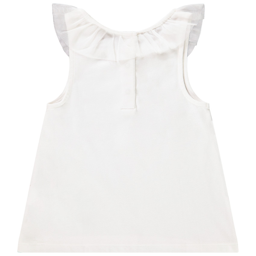 Αμάνικο μπλουζάκι με κολάρο από τούλι για μωρό κορίτσι 