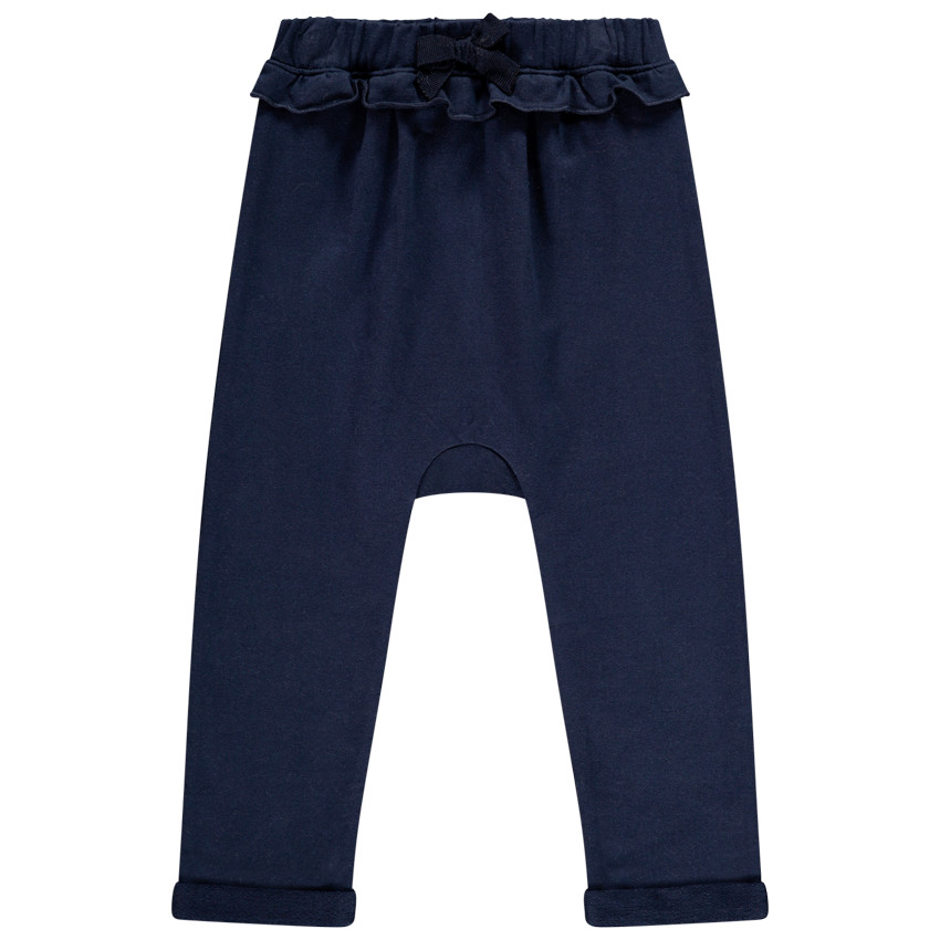 Παντελόνι jogging από πλεκτό με βολάν για μωρό κορίτσι 
