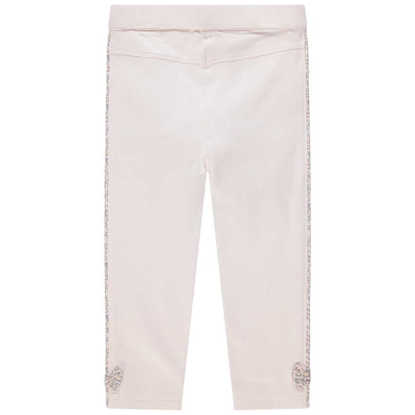 Jegging uni à  bandes léopard et petits noeuds 