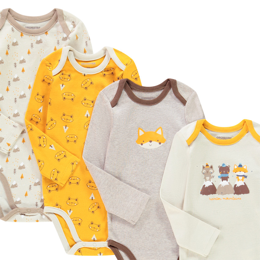 Σετ από 7 bodies μακρυμάνικα με οργανικό βαμβάκι για bebe αγόρι 