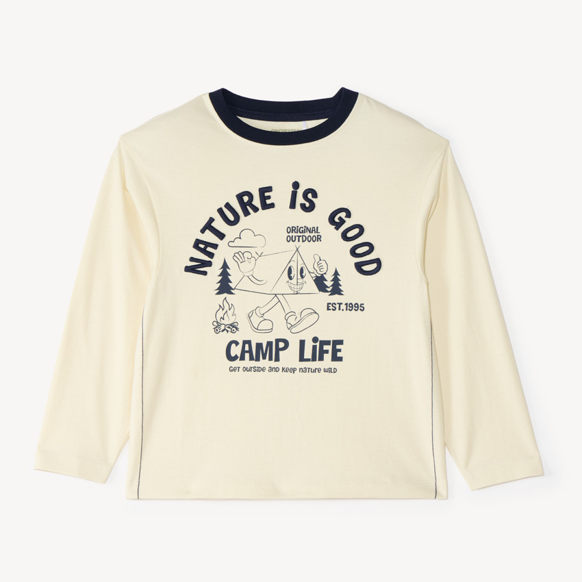 T-shirt à manches longues garçon brodé Camp Life 