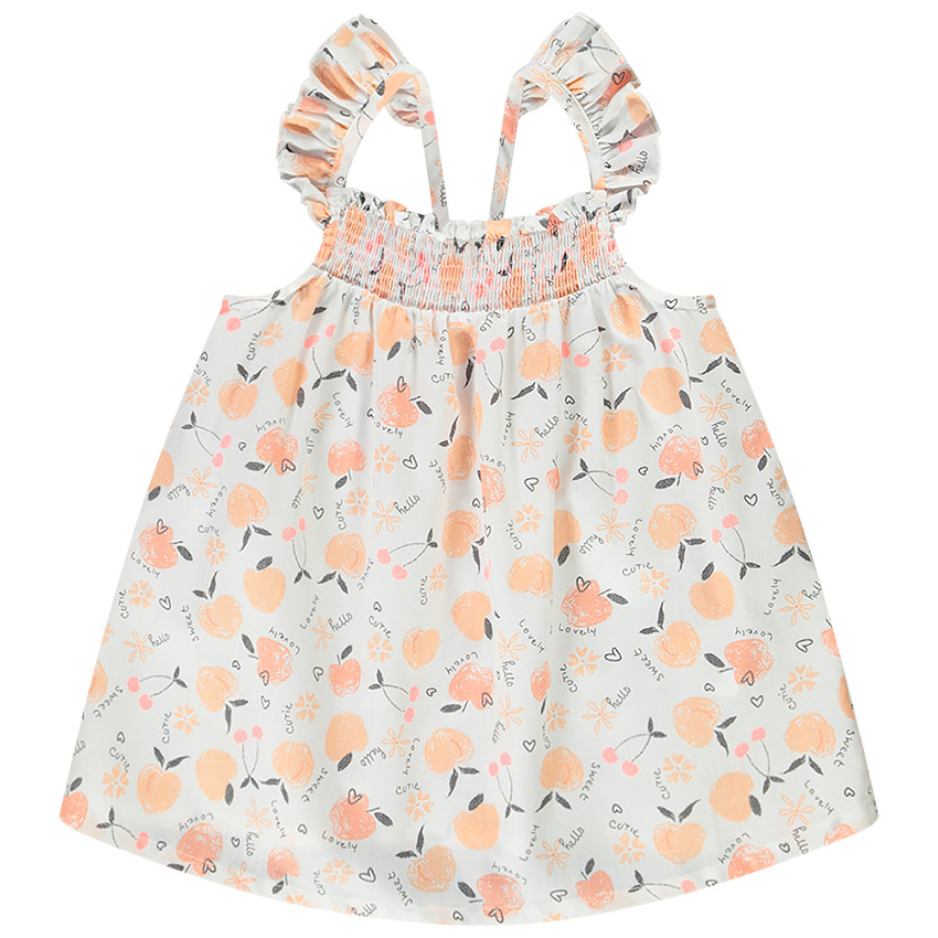 Tunique à bretelles volantées en voile armuré coton pour bébé fille  Additional Tunique à bretelles volantées en voile armuré coton pour bébé fille