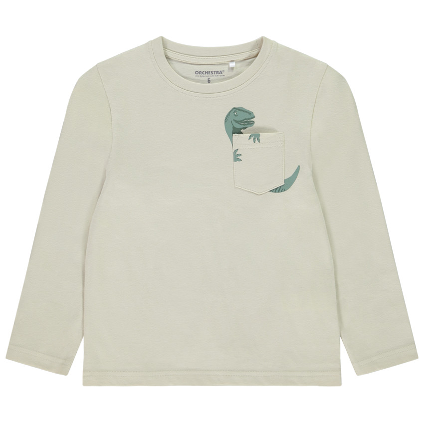 T-shirt μακρυμάνικο με τσέπη με σχέδιο ζώου για αγόρι  Additional T-shirt μακρυμάνικο με τσέπη με σχέδιο ζώου για αγόρι